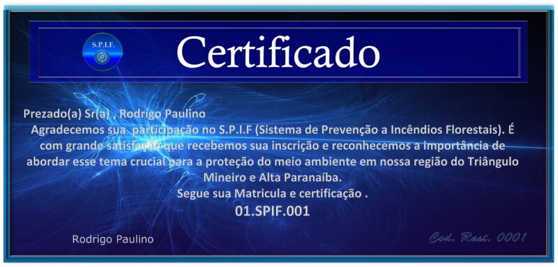 Carteira Digital Matrícula e Certificado SPIF – Ambiental